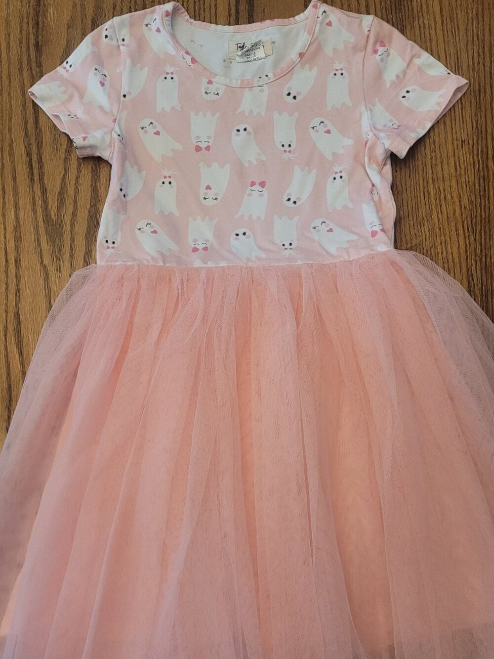 Taylor Joelle Halloween Ghost Tulle Dress - Size 8 - Ghosts Pink Short Sleeve.